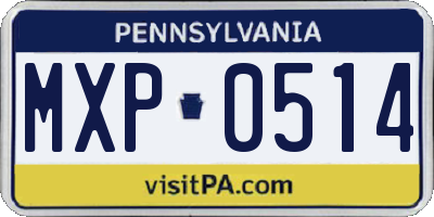 PA license plate MXP0514