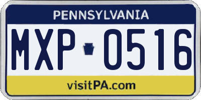 PA license plate MXP0516