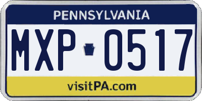 PA license plate MXP0517