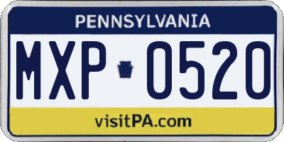 PA license plate MXP0520