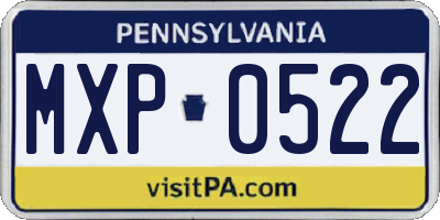 PA license plate MXP0522