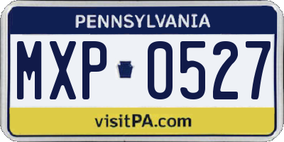 PA license plate MXP0527