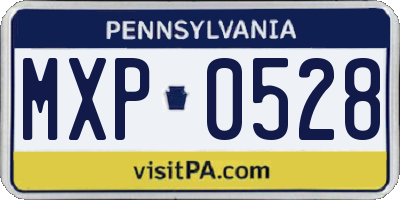 PA license plate MXP0528