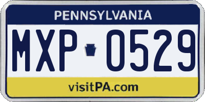 PA license plate MXP0529
