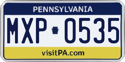 PA license plate MXP0535