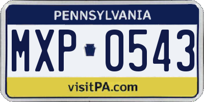 PA license plate MXP0543