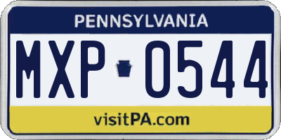 PA license plate MXP0544