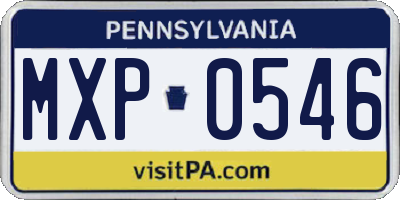 PA license plate MXP0546