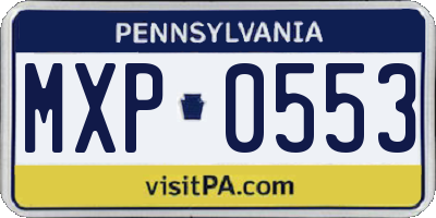 PA license plate MXP0553