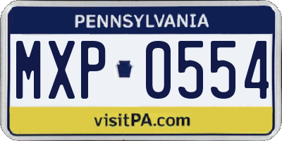 PA license plate MXP0554