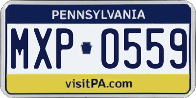 PA license plate MXP0559