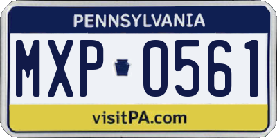 PA license plate MXP0561