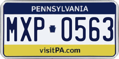 PA license plate MXP0563