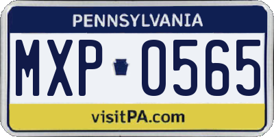 PA license plate MXP0565