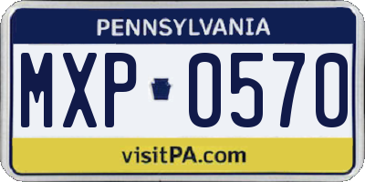 PA license plate MXP0570
