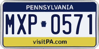 PA license plate MXP0571