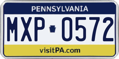 PA license plate MXP0572