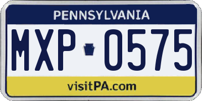PA license plate MXP0575