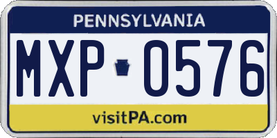 PA license plate MXP0576