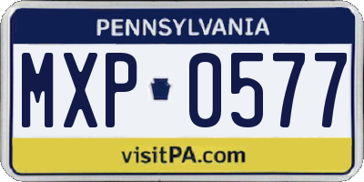 PA license plate MXP0577