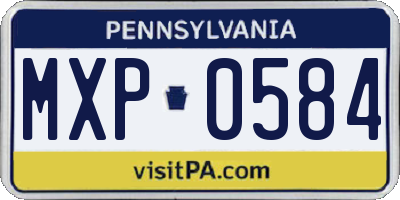 PA license plate MXP0584