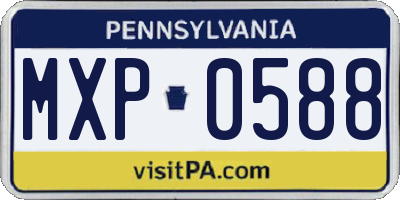 PA license plate MXP0588