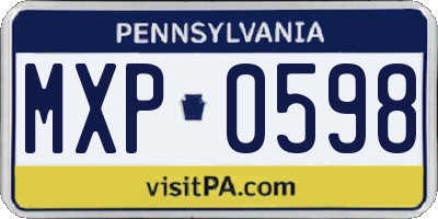 PA license plate MXP0598