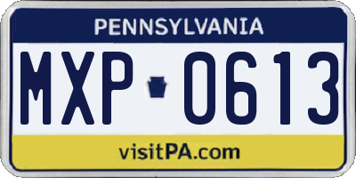 PA license plate MXP0613