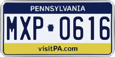 PA license plate MXP0616