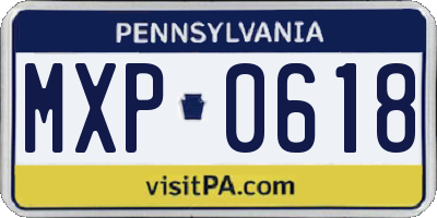 PA license plate MXP0618