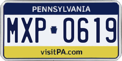 PA license plate MXP0619