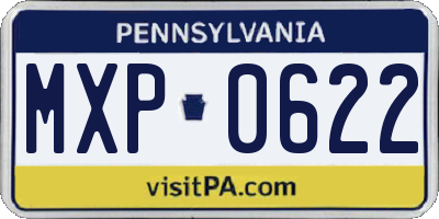 PA license plate MXP0622