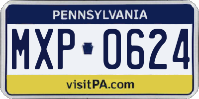 PA license plate MXP0624