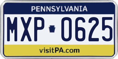 PA license plate MXP0625