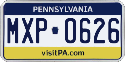 PA license plate MXP0626