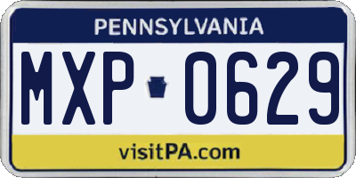 PA license plate MXP0629