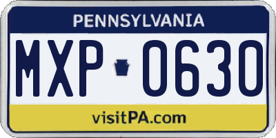 PA license plate MXP0630