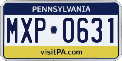 PA license plate MXP0631