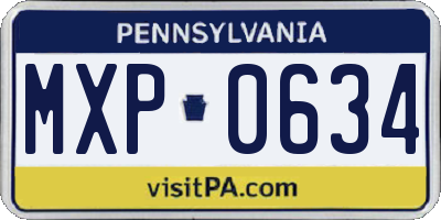 PA license plate MXP0634