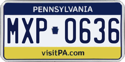 PA license plate MXP0636