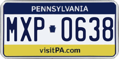 PA license plate MXP0638