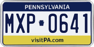 PA license plate MXP0641