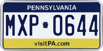 PA license plate MXP0644