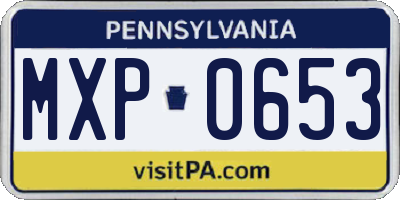 PA license plate MXP0653
