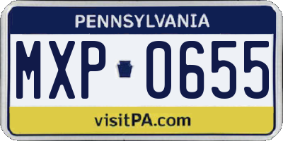 PA license plate MXP0655