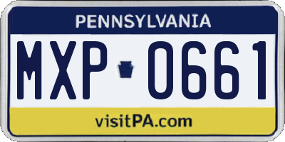 PA license plate MXP0661