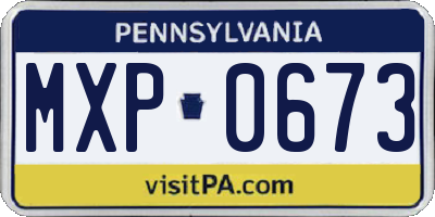 PA license plate MXP0673