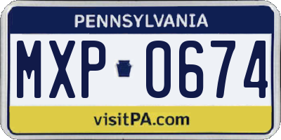 PA license plate MXP0674