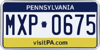 PA license plate MXP0675