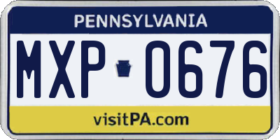 PA license plate MXP0676